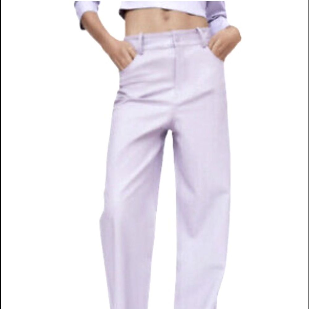 Zara High- waisted Faux Leather pants